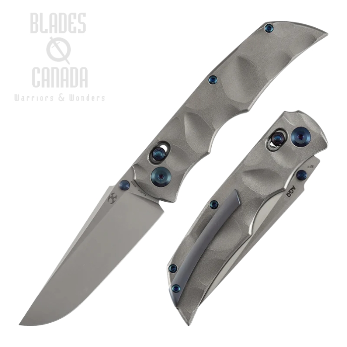 Kansept SIF Crossbar Lock Folding Knife, S35VN Satin, Titanium w/Dimples, K1100V1 (image for) Kansept SIF Crossbar Lock Folding Knife, S35VN Satin, Titanium w/Dimples, K1100V1