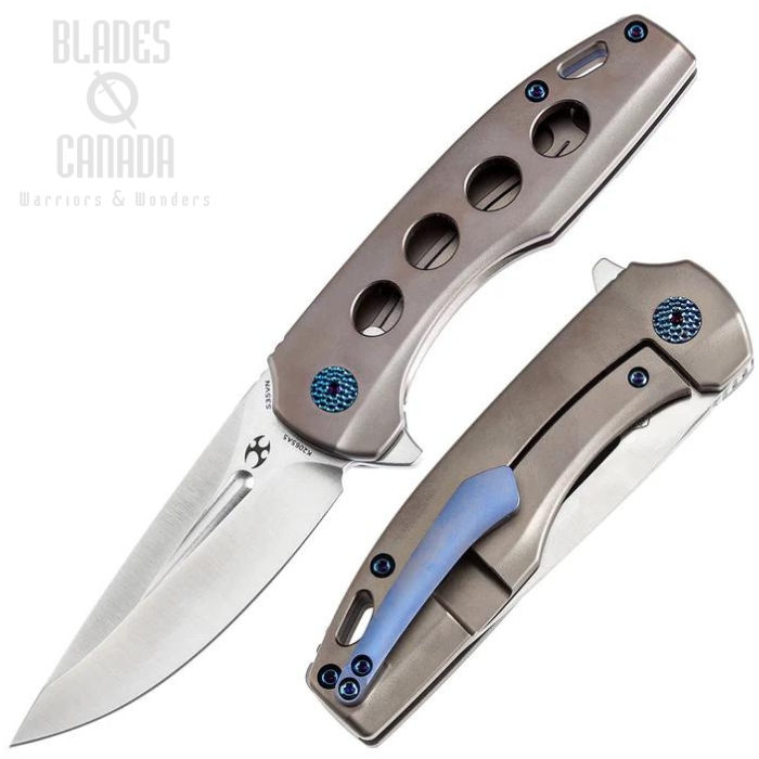 Kansept Cassowary Flipper Framelock Knife, CPM S35VN, Titanium Bronze Ano, K2065A5