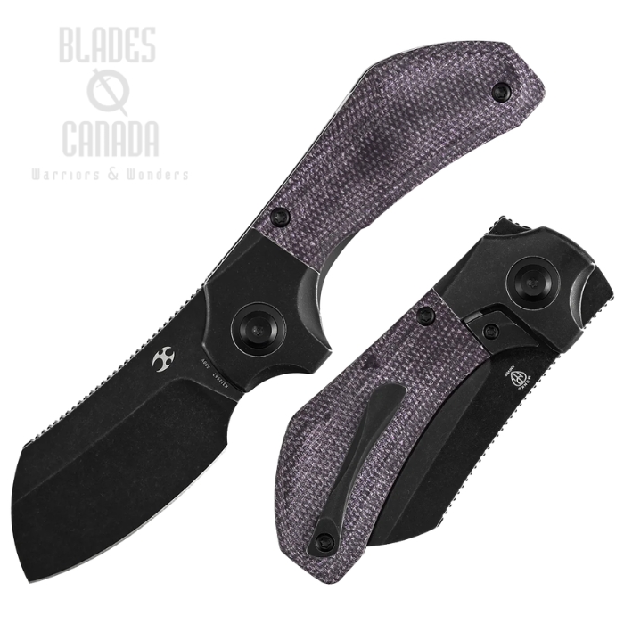 Kansept Pluto Flipper Bolster Lock Folding Knife, S90V Black, Micarta Purple, K3129A2 (image for) Kansept Pluto Flipper Bolster Lock Folding Knife, S90V Black, Micarta Purple, K3129A2