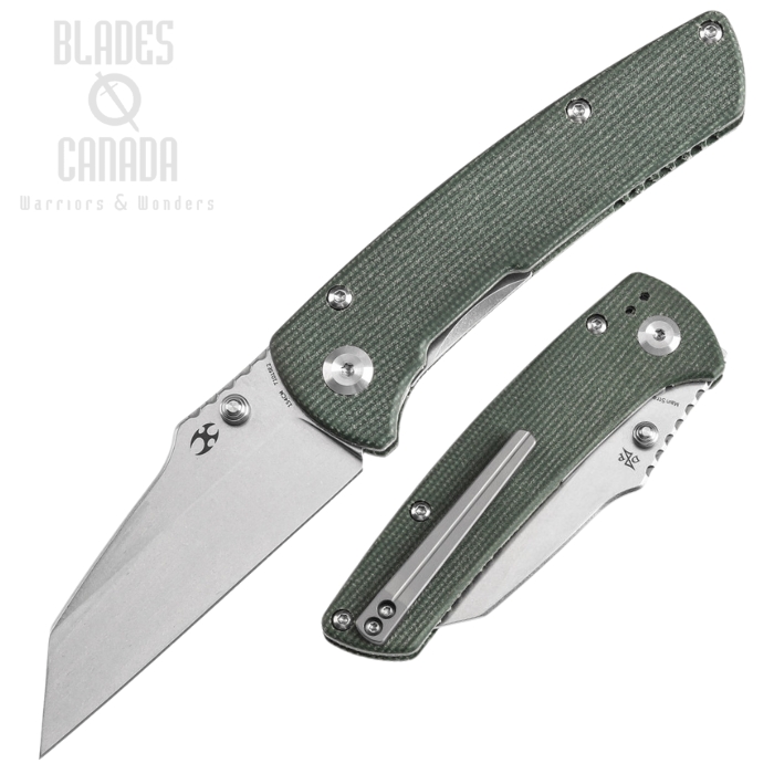 Kansept Main Street Folding Knife, 154CM Stonewash, Micarta Green, T1015E2