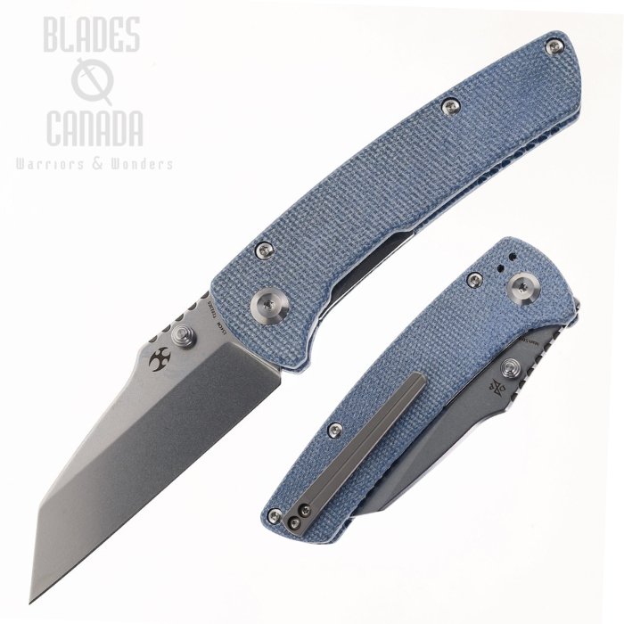 Kansept Main Street Folding Knife, 154CM Stonewash, Micarta Blue, T1015E5