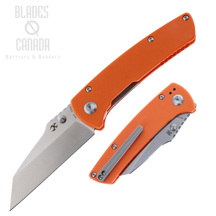 Kansept Main Street Folding Knife, 154CM Stonewash, G10 Orange, T1015E6