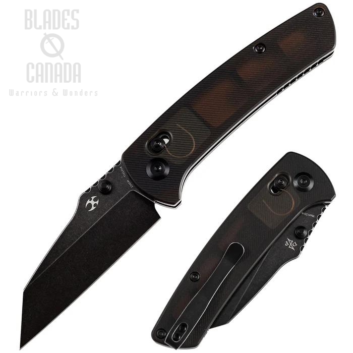 Kansept Main Street Crossbar Lock Folding Knife, 154CM Black, Acrylic Brown, T1015V8