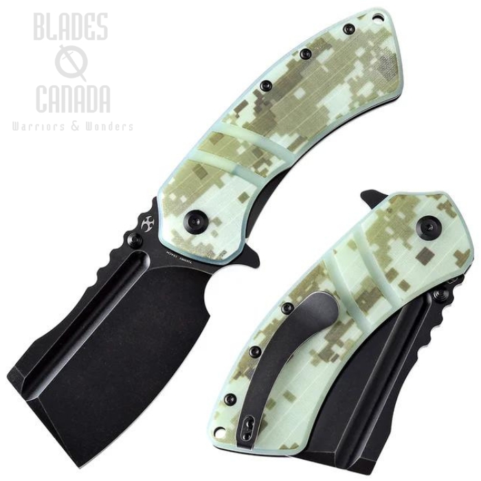 Kansept XL Korvid Flipper Folding knife, 154CM Black, G10 Camoflauge, T1030B2