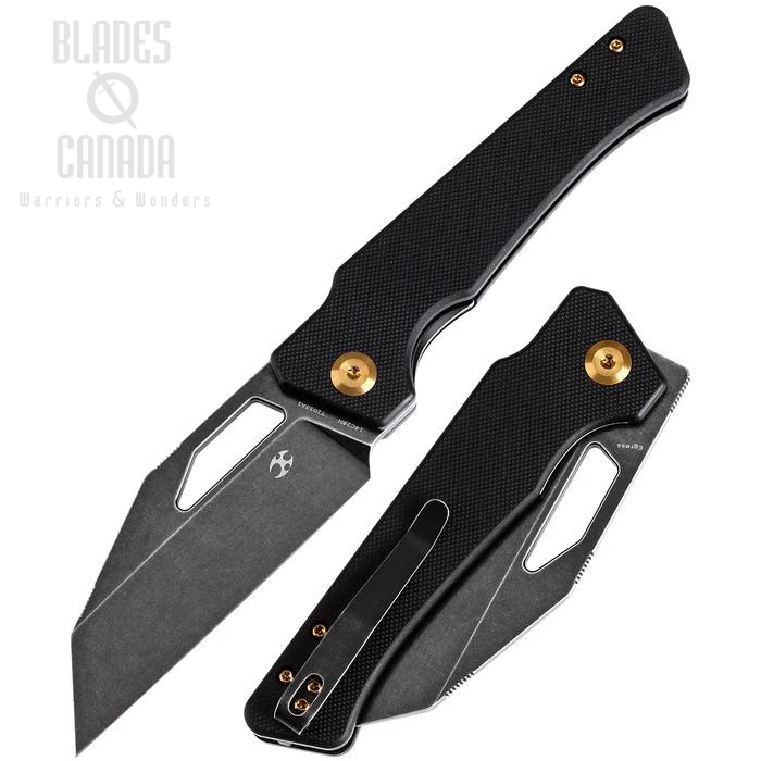 Kansept Egress Flipper Folding Knife, 14C28N Black, G10 Black, T1033A1