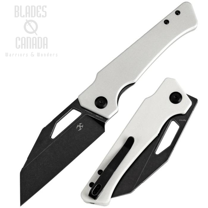 Kansept Egress Flipper Folding Knife, 14C28N Black, G10 White, T1033A4