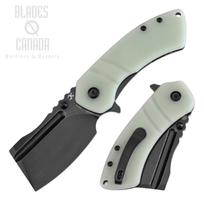 Kansept M+ Korvid Flipper Folding Knife, 154CM Black SW, G10 Jade, T2030B6U