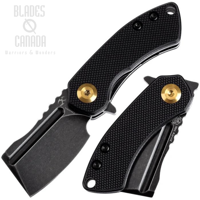 Kansept Mini Korvid Flipper Folding Knife, 154CM Black, G10 Black, T3030A11