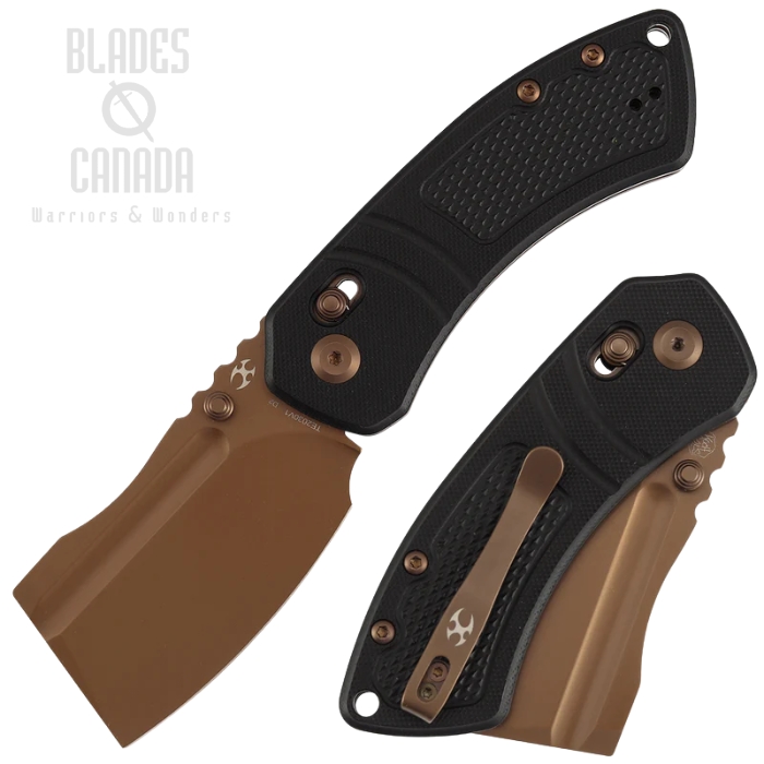 Kansept Korvid V Crossbar Lock Folding Knife, D2 Rose Gold, G10 Black, TE2030V1 (image for) Kansept Korvid V Crossbar Lock Folding Knife, D2 Rose Gold, G10 Black, TE2030V1