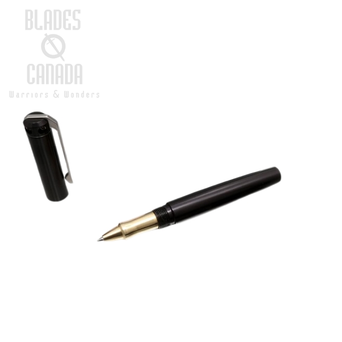 Karas Kustoms Ink Rollerball Aluminum - Black Body/Brass Grip (image for) Karas Kustoms Ink Rollerball Aluminum - Black Body/Brass Grip