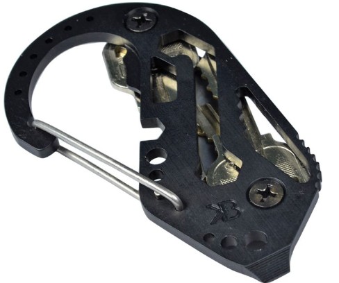 KeyBiner Multi-Use Carabiner & Key Holder - Aluminum Black