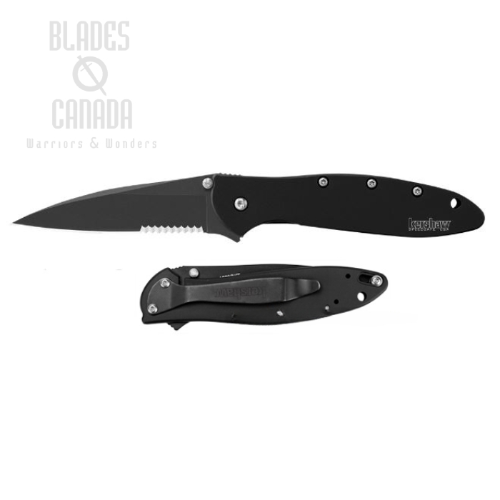 Kershaw Leek Flipper Framelock Knife, Assisted Opening, 14C28N Sandvik, Stainless Black, 1660CKTST (image for) Kershaw Leek Flipper Framelock Knife, Assisted Opening, 14C28N Sandvik, Stainless Black, 1660CKTST