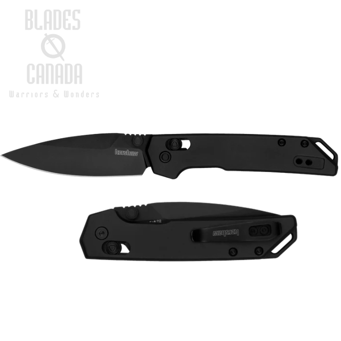 Kershaw Mini Iridium Duralock Folding Knife, D2 Black Oxide, Aluminum Black, 2051BLK