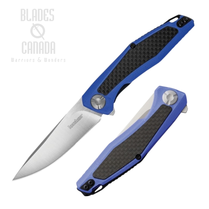 Kershaw Atmos Flipper Folding Knife, G10 Blue/Carbon Fiber, 4037BLU (image for) Kershaw Atmos Flipper Folding Knife, G10 Blue/Carbon Fiber, 4037BLU
