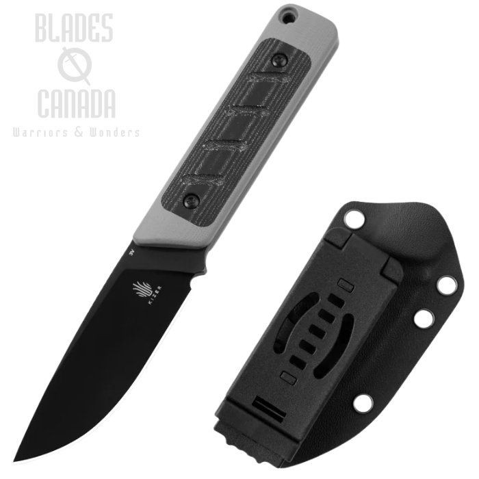 Kizer Smolt Fixed Blade Knife, CPM-3V Black, G10 Gray/Micarta Black, Kydex Sheath, KI1063A1 (image for) Kizer Smolt Fixed Blade Knife, CPM-3V Black, G10 Gray/Micarta Black, Kydex Sheath, KI1063A1