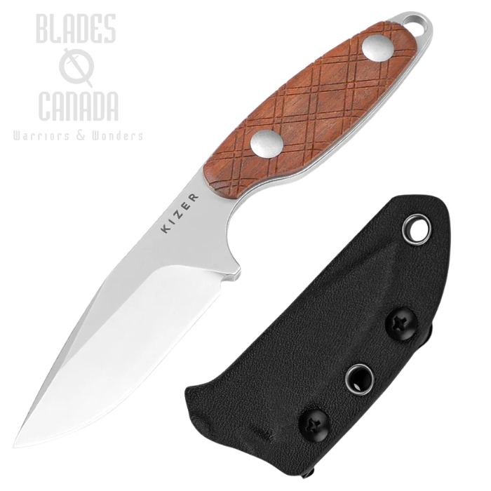 Kizer Muskrat Fixed Blade Knife, S35VN, Mkuruti Wood Hanndle, 1064A2 Kizer Muskrat Fixed Blade Knife, S35VN, Mkuruti Wood Hanndle, 1064A2