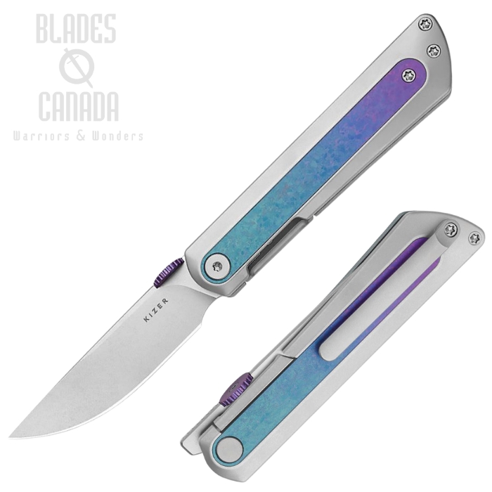 Kizer Quoll Framelock Folding Knife, S45VN SW, Crystallized Titanium, 3733A2 (image for) Kizer Quoll Framelock Folding Knife, S45VN SW, Crystallized Titanium, 3733A2