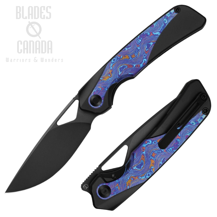 Kizer Topsail Flipper Framelock Knife, S45VN Black, Titanium Black/Timascus, 3735A2 (image for) Kizer Topsail Flipper Framelock Knife, S45VN Black, Titanium Black/Timascus, 3735A2