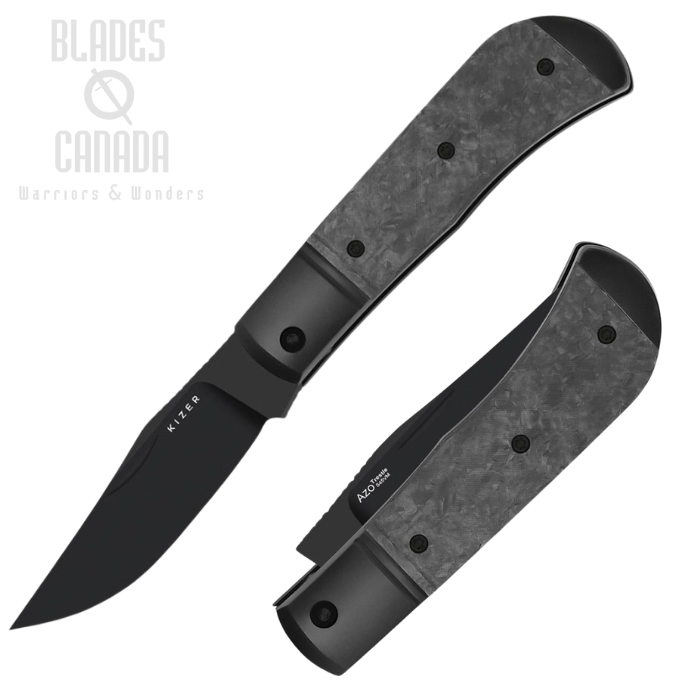 Kizer Trestle Slipjoint Folding Knife, S45VN Black, Titnaium Black/Carbon Fiber, 3761A1 (image for) Kizer Trestle Slipjoint Folding Knife, S45VN Black, Titnaium Black/Carbon Fiber, 3761A1