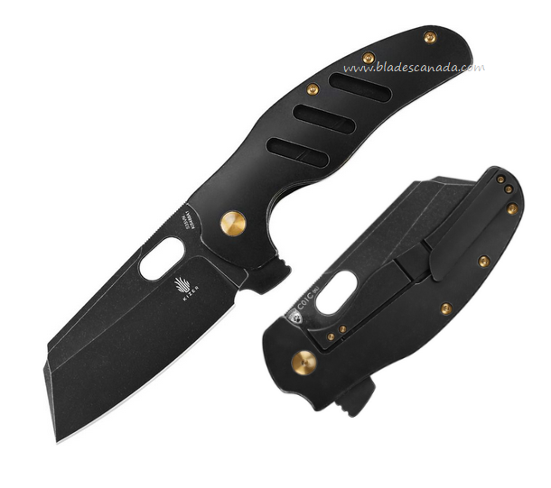 Kizer Sheepdog C01C XL Flipper Framelock Knife, S35VN Black, Titanium Black, KI5488A1