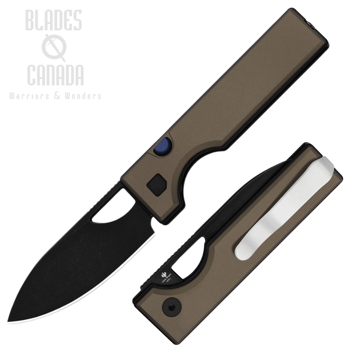 Kizer Little Ringbo Button Lock Folding Knife, AEB-L Black, Aluminum Bronze, V3708A2 (image for) Kizer Little Ringbo Button Lock Folding Knife, AEB-L Black, Aluminum Bronze, V3708A2
