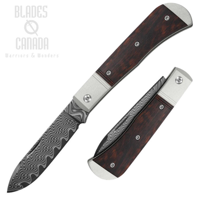 Kizer Trestle D Slipjoint Folding Knife, Damascus Acid-Washed, Aluminum/Leopard Wood, V3760A3 (image for) Kizer Trestle D Slipjoint Folding Knife, Damascus Acid-Washed, Aluminum/Leopard Wood, V3760A3
