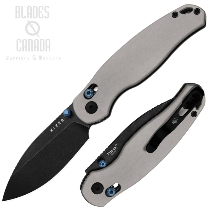 Kizer Phoca CD Clutch Lock Folding Knife 14C28N Black, Aluminum Grey, V3781CDA2 (image for) Kizer Phoca CD Clutch Lock Folding Knife 14C28N Black, Aluminum Grey, V3781CDA2