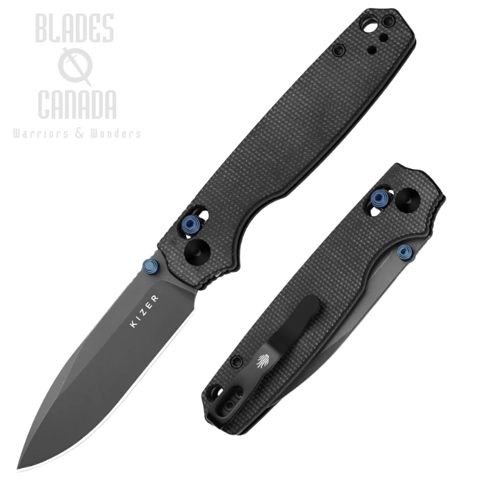 Kizer Pokiman Clutch Lock Folding Knife, AEB-L Grey SW, Micarta Black, V3789A1 (image for) Kizer Pokiman Clutch Lock Folding Knife, AEB-L Grey SW, Micarta Black, V3789A1
