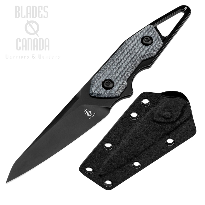 Kizer Groom Fixed Blade Knife, D2 Black, G10 Black Denim, 1060A1