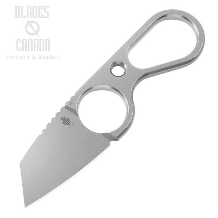 Kizer Bowtie Fixed Blade Neck Knife, D2 Stonewash, Kydex Black Sheath, KI1061A1