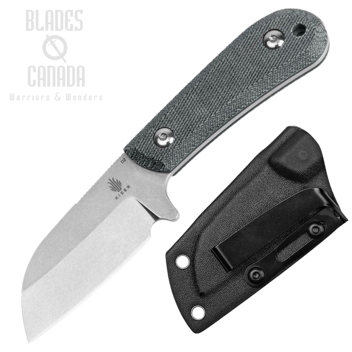 Kizer Deckhand Fixed Blade Knife, D2 SW, Micarta Black/G10, 1062A1