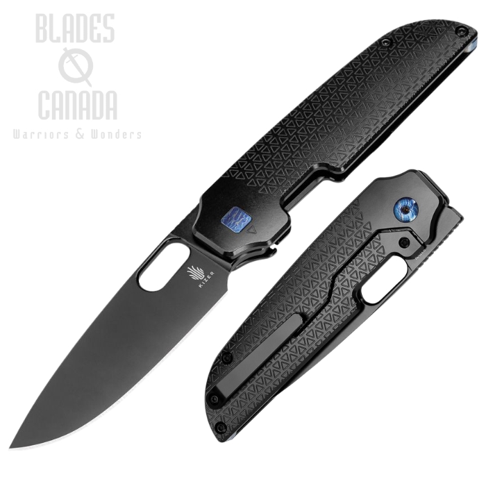 Kizer Varatas Framelock Folding Knife, S35VN Black, Titanium Black Textured, 3637A2