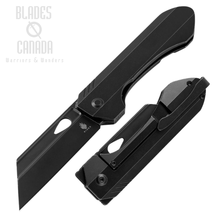 Kizer Huldra Framelock Folding Knife, S35VN Black SW, Titanium Black SW, 3665A1
