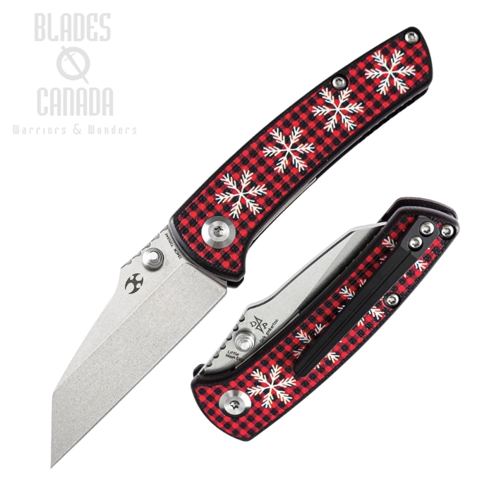 Kizer Little Main Street Folding Knife, 154CM SW, G10 Red/Black Plaid w/Snowflakes, KT2015AC