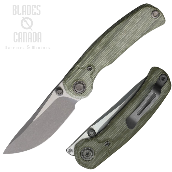 Kizer Pioneer Folding Knife, 14C28N SW/Satin, Micarta Green, ZXFK03M4 (image for) Kizer Pioneer Folding Knife, 14C28N SW/Satin, Micarta Green, ZXFK03M4