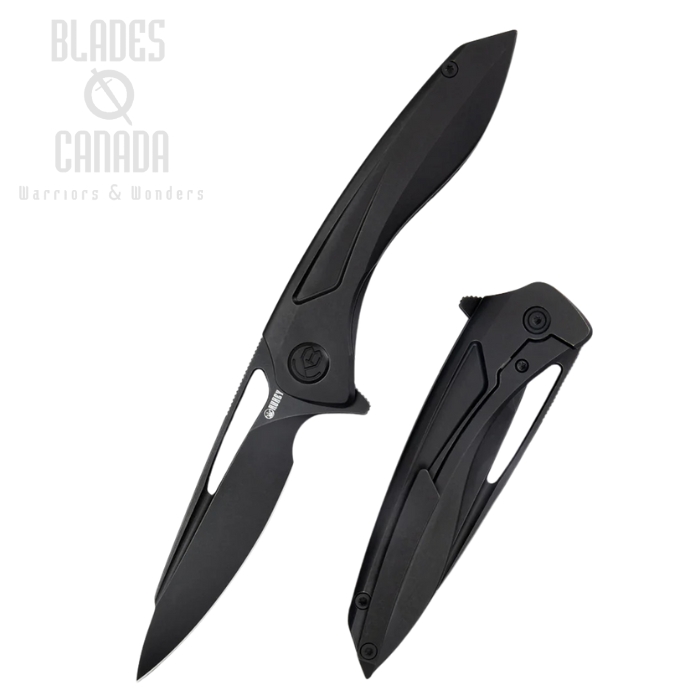 Kubey Velocé Flipper Framelock Knife, S90V Blackwash, Titanium Black, KB171F