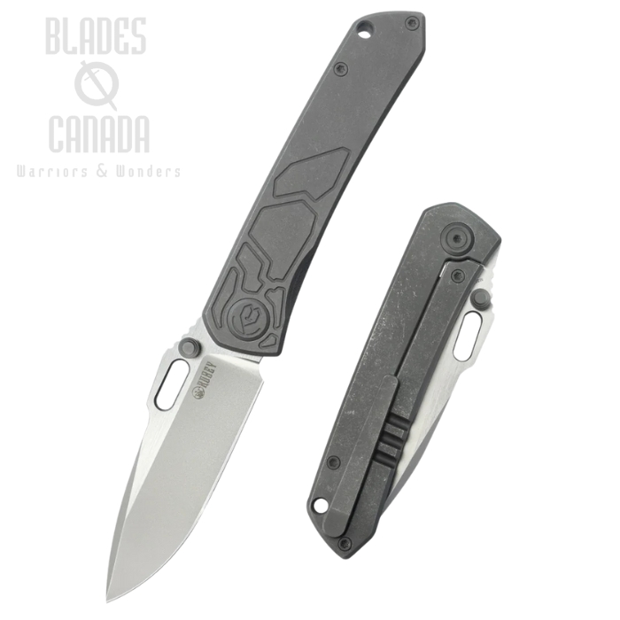 Kubey Blackout Framelock Folding Knife, M390 Sandblast, Titanium Dark Gray, KB259B