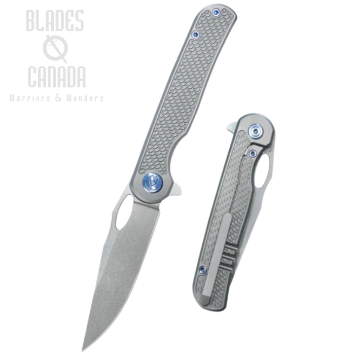 Kubey Hydro Flipper Framelock Knife, M390 Stonewash, Titanium Grey Pattern, KB323A