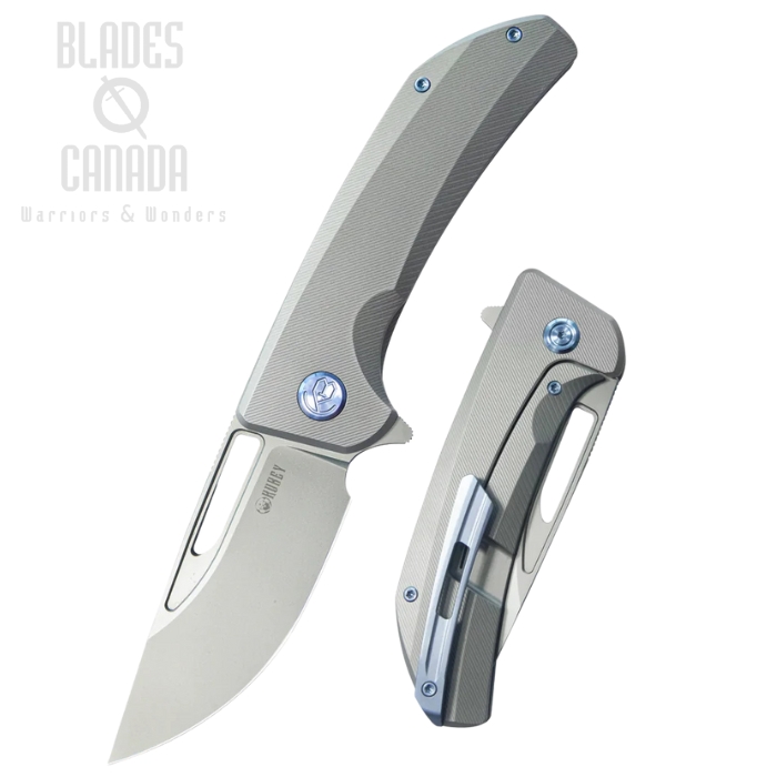 Kubey Hyperion Flipper Framelock Knife, CPM S35VN Sandblast, TItanium Micro Milling, KB368G