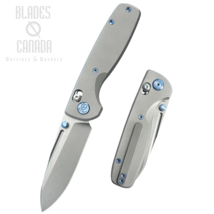 Kubey Bluff Crossbar Lock Folding Knife, S35VN Sandblast, Titanium Grey, KB383C