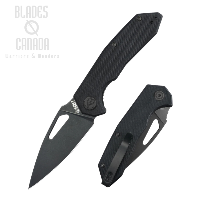 Kubey Coeus Folding Knife, 14C28N Black, G10 Black, KU122X