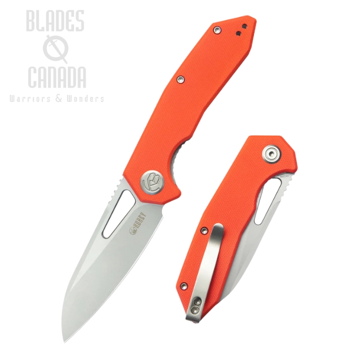 Kubey Vagrant Folding Knife, 14C28N Sandblast, G10 Orange, KU291L