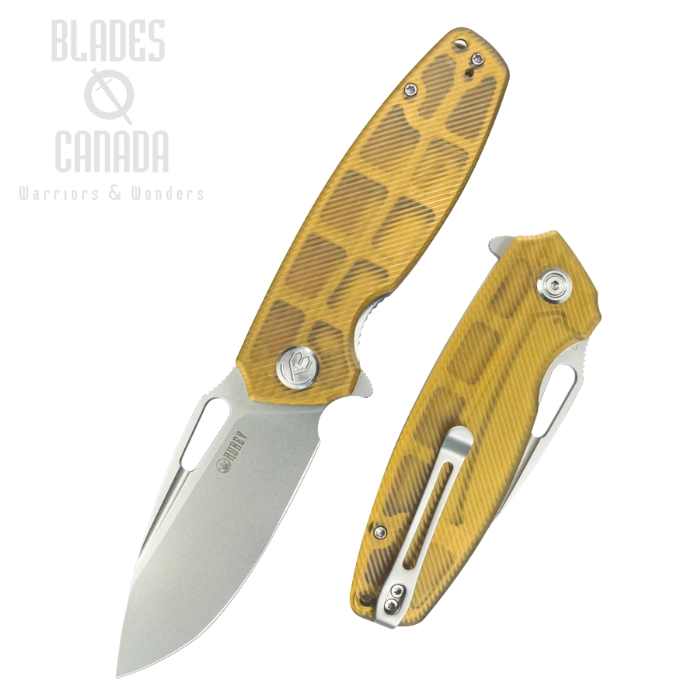 Kubey Tityus Flipper Folding Knife, D2 Bleadblast, Ultem Handle, KU322L