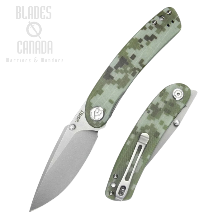 Kubey Momentum Flipper Folding Knife, AUS10 Beadblast, G10 Digi Camo, KU344K