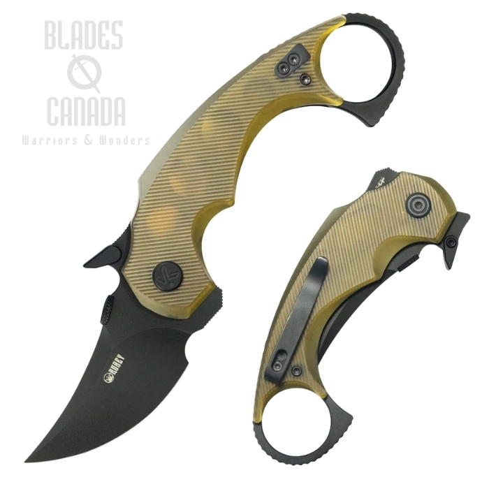 Kubey Jaw Pikal Flipper Folding Knife, 14C28N Blackwash, Ultem Handle, KU440E (image for) Kubey Jaw Pikal Flipper Folding Knife, 14C28N Blackwash, Ultem Handle, KU440E