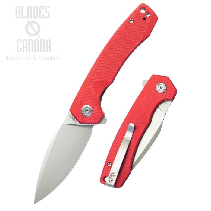 Kubey Calyce Flipper Folding Knife, AUS10 Beadblast, G10 Red, KU901J