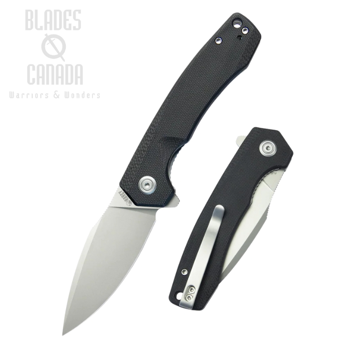 Kubey Calyce Flipper Folding Knife, AUS10 Beadblast, G10 Black, KU901K