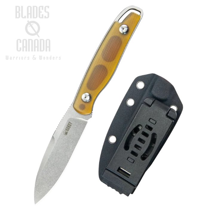 Kubey Dust Devil Fixed Blade Utility Knife, 14C28N Beadblast, Ultem, Kydex Sheath, KU357C