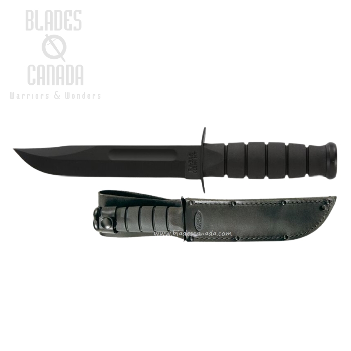 Ka-Bar Fighting Fixed Blade Knife, 1095 Cro-Van, Leather Sheath, Ka1211