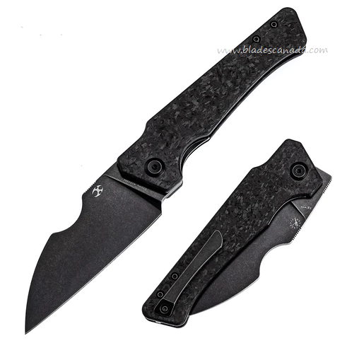 Kansept Egress Folding Knife, CPM S35VN Black SW, Carbon Fiber Shred, K1033B2